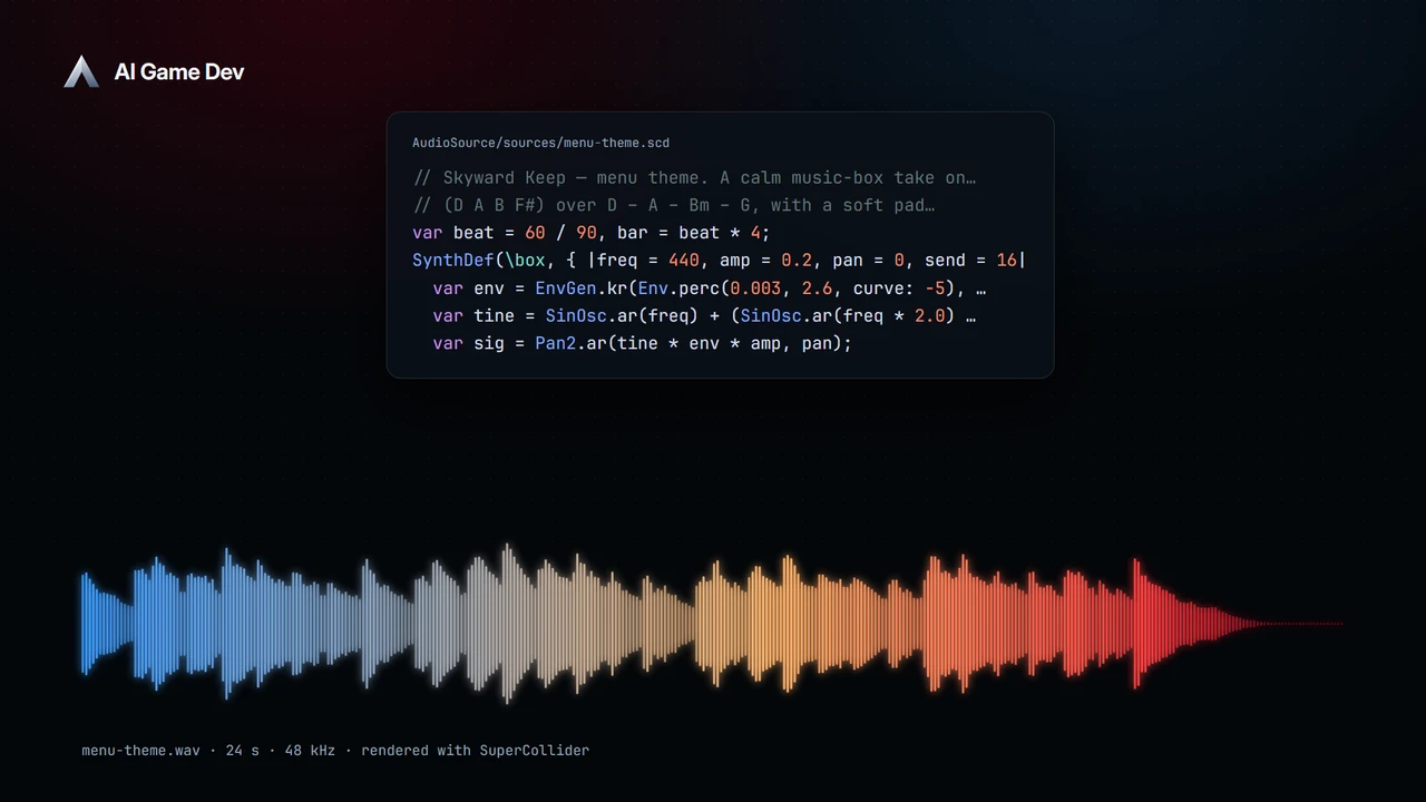 Compose Game Music with AI — SuperCollider Inside AI Game Developer